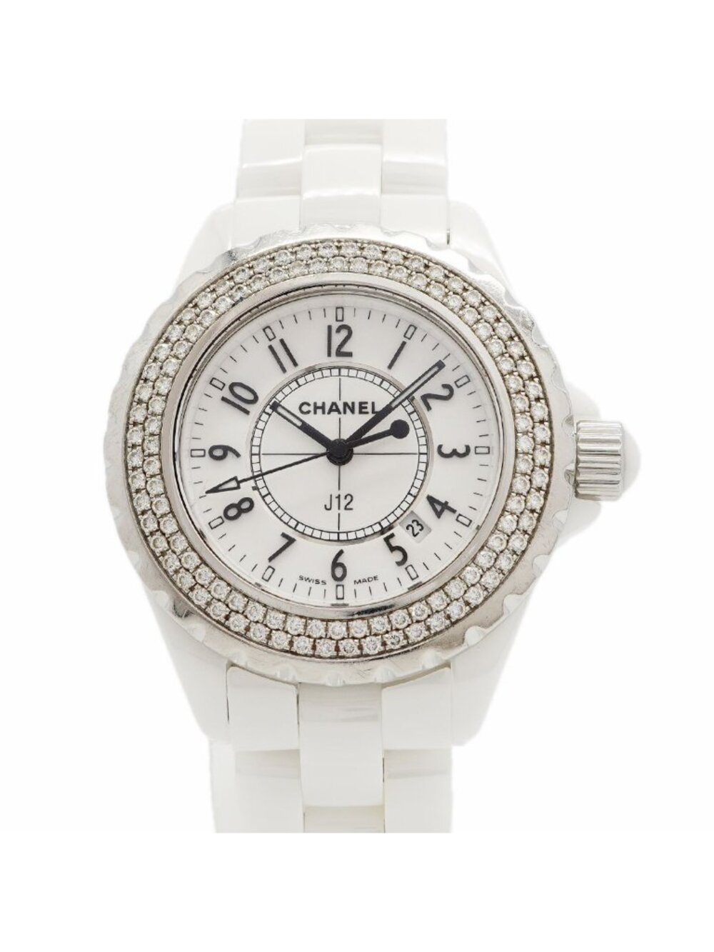 Chanel Diamond Bezel White Dial Watch